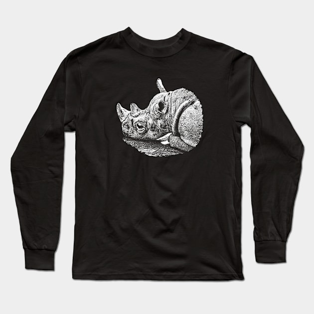 Rhinoceros Long Sleeve T-Shirt by Guardi